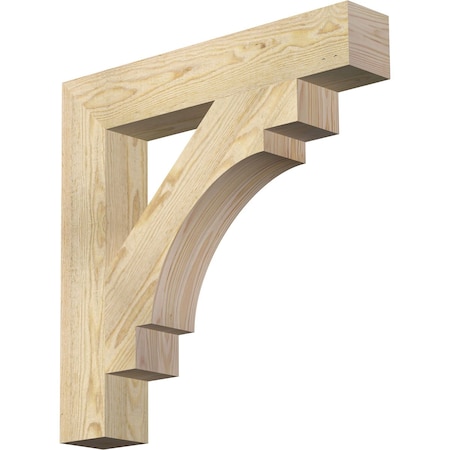 Ekena Millwork Merced Block Rough Sawn Bracket, Douglas Fir, 4"W x 24"D x 24"H BKT04X24X24MRC05RDF